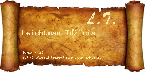 Leichtman Tícia névjegykártya